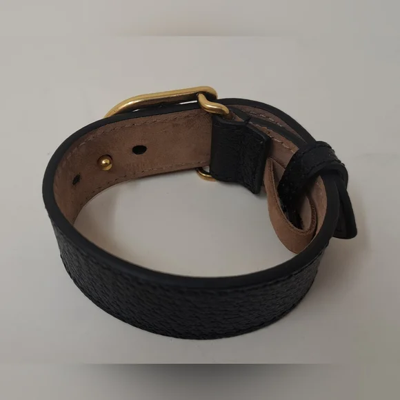 Gucci Marmont Double G Wrap Bracelet Cuff Pebbled Leather Italy Adjustable - Picture 9 of 16